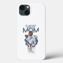 Personalized Super Mom with Son and Daughter Gift