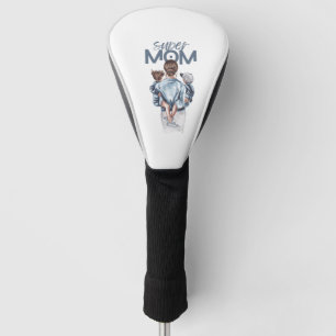 Personalized Super Mom with Son and Daughter Gift Golf Head Cover