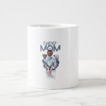 Personalized Super Mom with Son and Daughter Gift