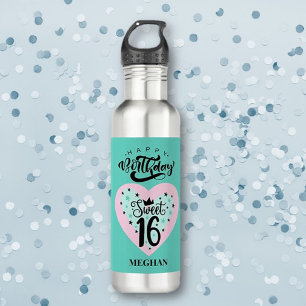 Personalized Sweet 16 Birthday Water Bottle