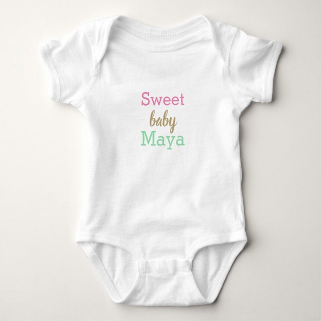 PERSONALIZED SWEET BABY one-piece  Baby Bodysuit (Front)