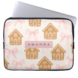 Personalized Sweet Gingerbread House Laptop Sleeve