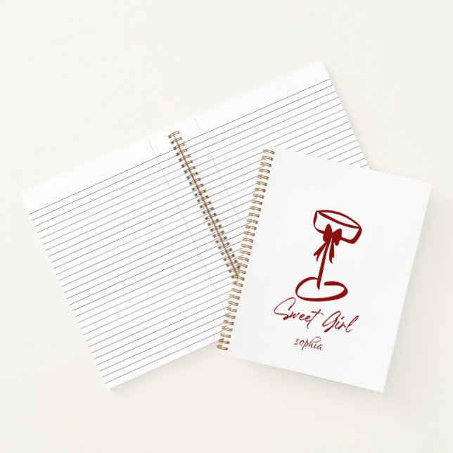 Personalized Sweet Girl Notebook Coquette  (Inside)