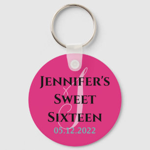 Personalized Sweet Sixteen party favor 16 birthday Key Ring