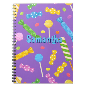 Personalized Sweets Notebook Lilac Candy Design