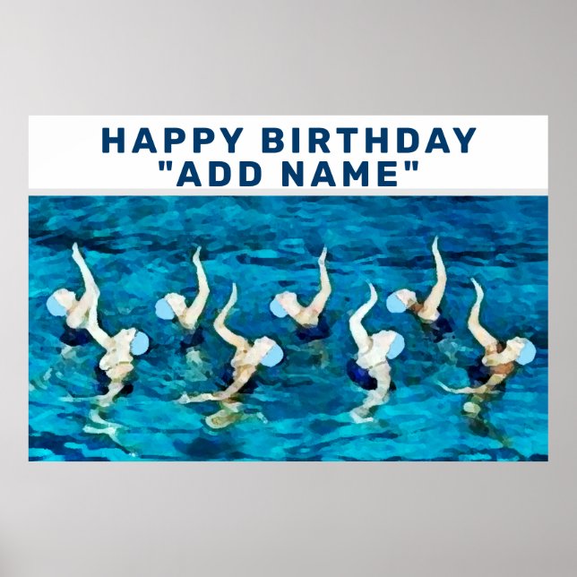 personalized swimmer birthday poster (Front)