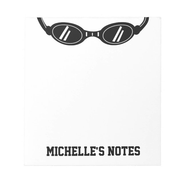 Personalized  swimming goggles writing notepads (Front)