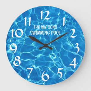 Personalized Swimming Pool Water Large Clock