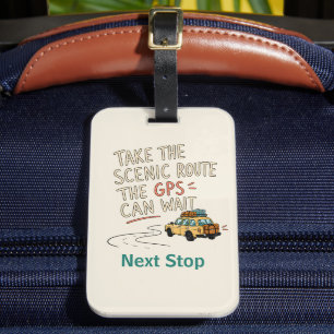 Personalized Take The Scenic Route Luggage Tag
