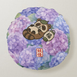 Personalized Tanuki Throw Pillow   Cute Japanese R
