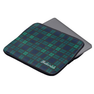 Personalized Tartan Clan Black Watch Plaid Custom Laptop Sleeve