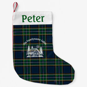 Personalized Tartan Family Cabin Christmas  Small Christmas Stocking