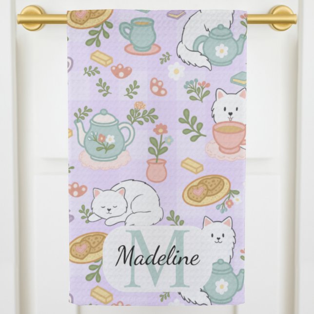 Personalized Tea & Baker Cat Monogram Towel (Creator Uploaded)