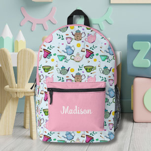 Personalized Tea Party  Printed Backpack