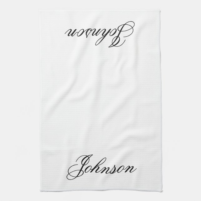 Personalized Tea Towel - Family Name (Vertical)