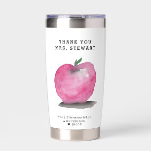 Personalized Teacher Appreciation Apple Thank you Insulated Tumbler