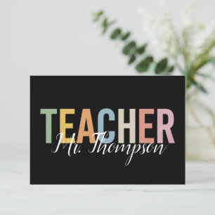 Personalized Teacher Appreciation Back to School Thank You Card