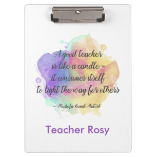 Personalized Teacher Clipboards (Candle Quote)