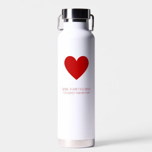 Personalized Teacher Heart Water Bottle