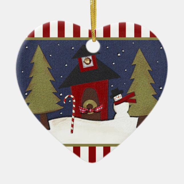 Personalized Teacher Holiday Gift Ceramic Ornament (Front)