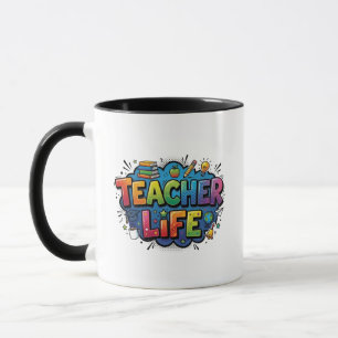 Personalized Teacher Life Pop Art Comic Style Mug