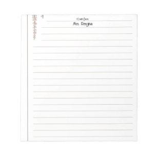 Personalized Teacher lined paper cute notepad