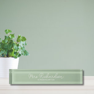 Personalized Teacher Name Grade Minimalist Modern Nameplate