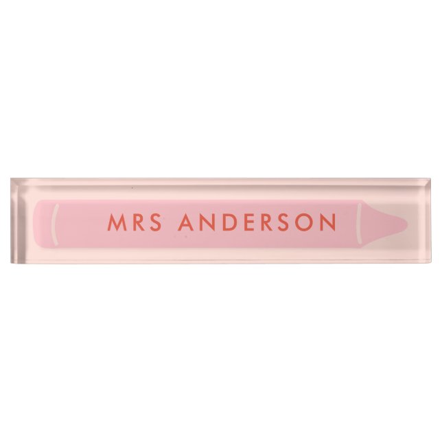 Personalized Teacher Name Pencil Modern Class Desk Nameplate (Front)