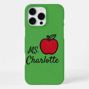 Personalized Teacher Name Red Apple Quarter iPhone 16 Pro Max Case