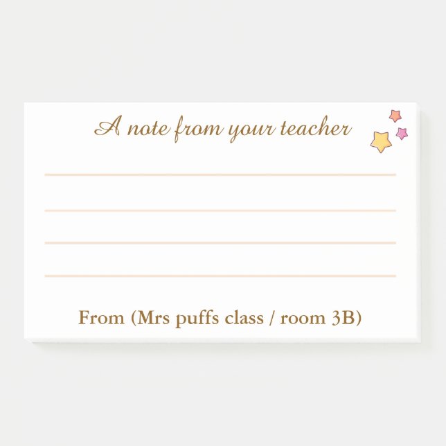 Personalized Teacher Sticky Note Pad (Front)