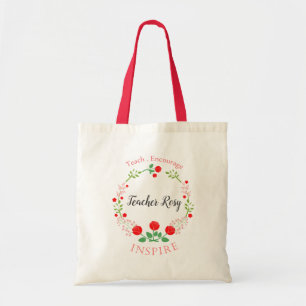 Personalized Teacher Tote Bag (Flower Frame)