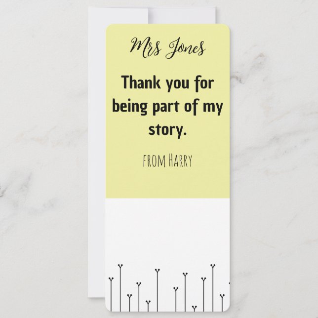 Personalized Teacher's Bookmark Holiday Card (Front)