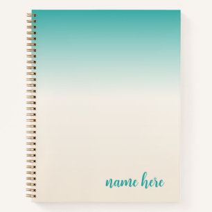Personalized Teal and Beige Notebook