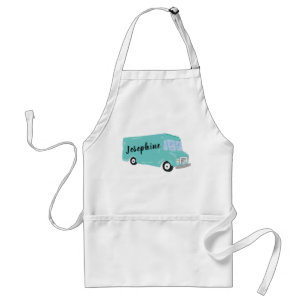 Personalized Teal Blue Food Truck Standard Apron