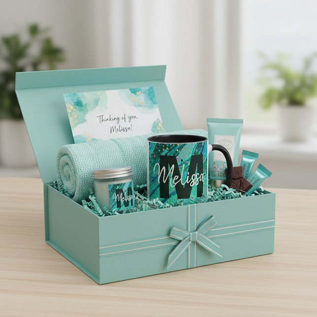 Personalized Teal glitter marble Coffee Mug (Creator Uploaded)