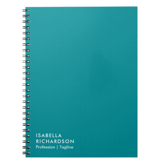 Personalized Teal Minimalist Notebook (Front)