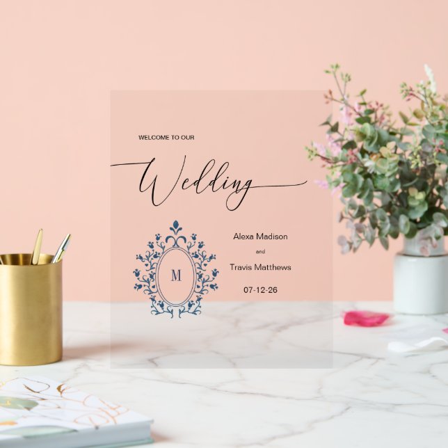 Personalized Teal Monogram Wedding sign (Wedding)