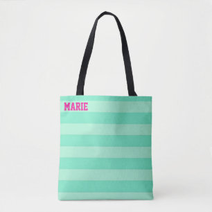Personalized Teal shades of green Shopping Tote Bag