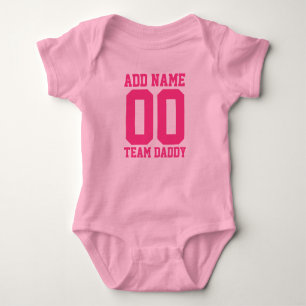Personalized Team Daddy with Number Baby Bodysuit