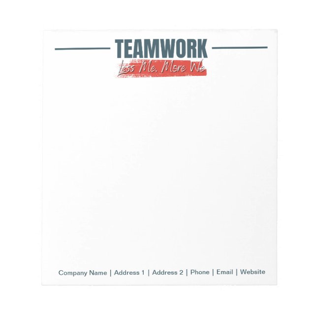 Personalized Team Inspirational Office Corporate  Notepad (Front)