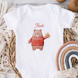 Personalized Teddy Bear Baby Bodysuit with Love Le