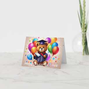 Personalized Teddy Bear Kindergarten Graduation  Card