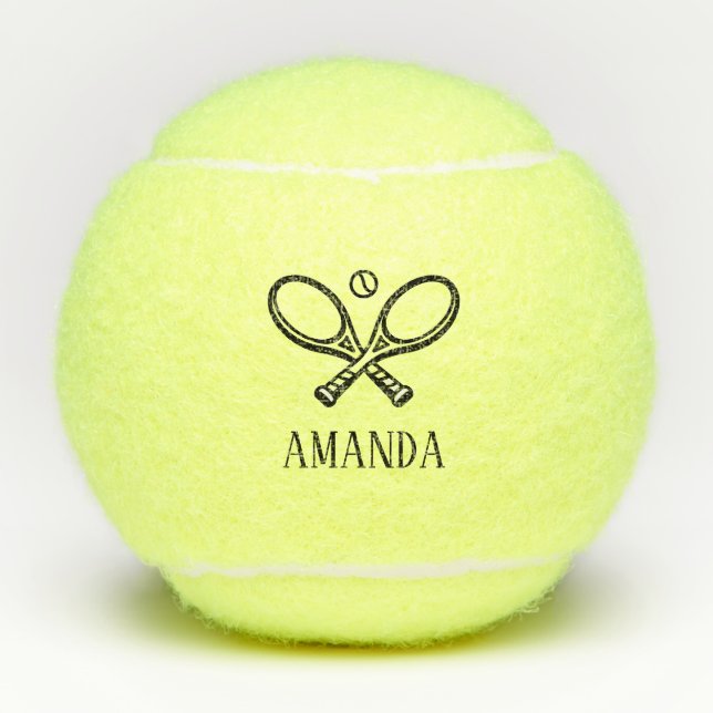 Personalized Tennis Ball with Name – Minimal Icon (Front)
