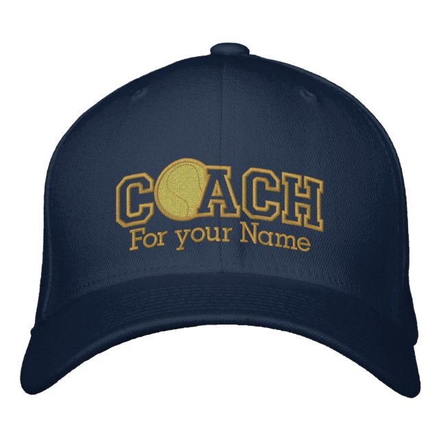 Personalized Tennis Golden Coach with your name Embroidered Hat (Front)