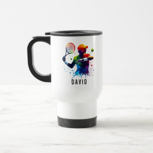 Personalized Tennis Love   Happy Tennis Day Travel Mug