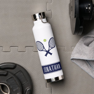 Personalized Tennis Player Custom Name Tennis Water Bottle