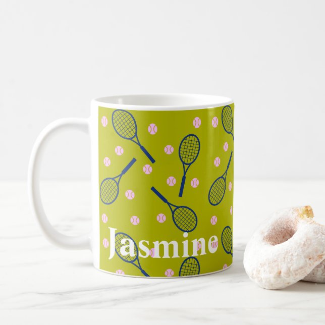 Personalized Tennis Player's Mug (With Donut)