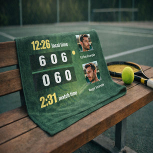 Personalized Tennis Scoreboard Match Result Hand Towel