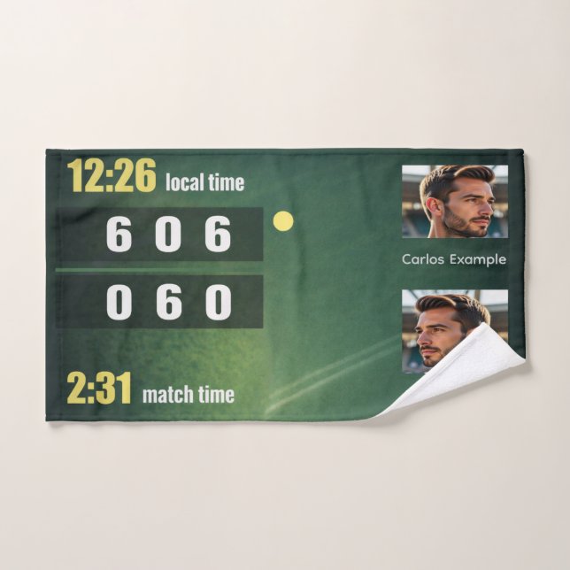 Personalized Tennis Scoreboard Match Result Hand Towel (Hand Towel)