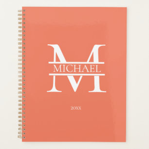 Personalized Terracott Monogram Initial Minimalist Planner
